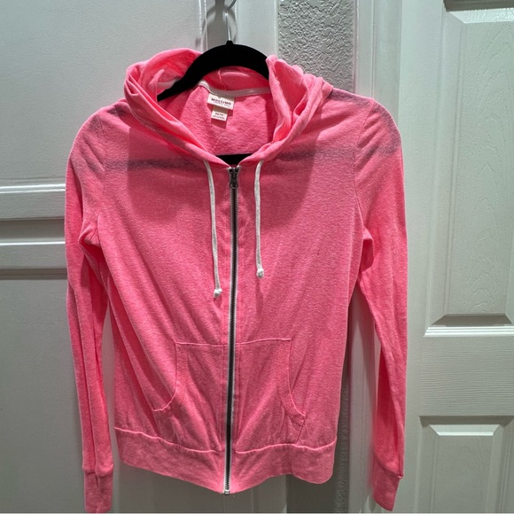 XS Mossimo Women's Pink Zip-Up Hoodie - Lightweight Hooded Jacket - Picture 3 of 11